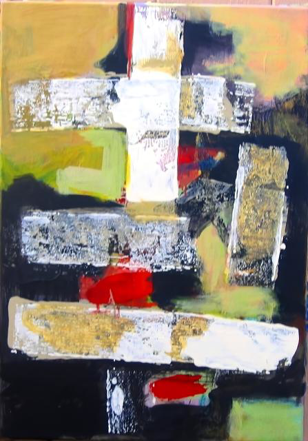 Ramon Menocal. Los contornos del mundo, #5. Acrylic canvas. 25” x 10”. 2006