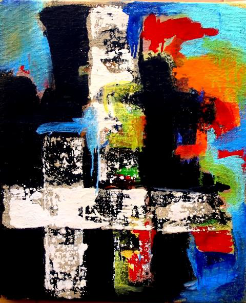 Ramon Menocal. Los contornos del mundo, #7. Acrylic canvas. 22” x 10”. 2006