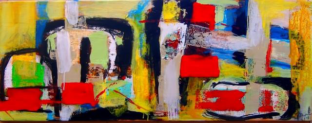Ramon Menocal. Los contornos del mundo, #11. Acrylic canvas. 17” x 42”. 2006