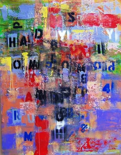 Ramon Menocal. Los contornos del mundo, #17. Mixed media acrylic canvas. 36” x 38.05”. 2007