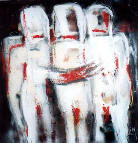 Ramon Menocal. Los infinitos rostros de Dios, # 2. Mixed media paper. 48 x 48. 1999