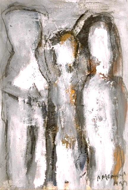 Ramon Menocal. Los infinitos rostros de Dios, # 5. Mixed media paper. 23 x 16. 1999