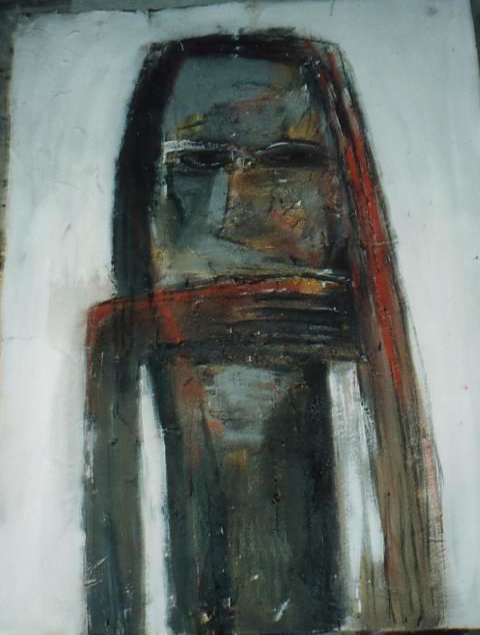 Ramon Menocal. Los infinitos rostros de Dios, # 9. Mixed media paper. 40 x 30. 1999