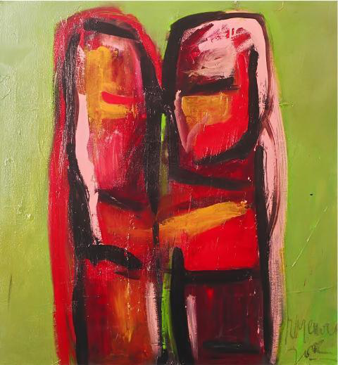 Ramon Menocal. Los infinitos rostros de Dios, # 17. Acrylic enamel paper. 30 x 23. 2000
