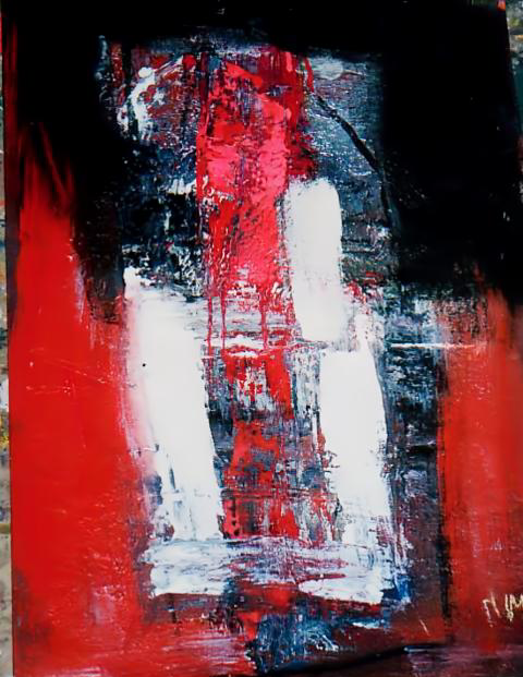 Ramon Menocal. Los infinitos rostros de Dios, # 21. Acrylic paper. 23 x 18. 2000