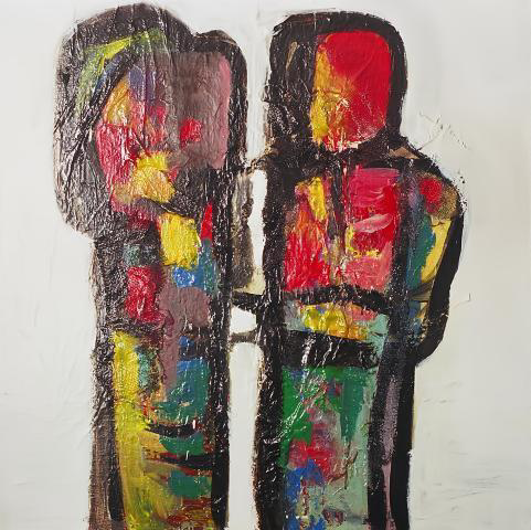 Ramon Menocal. Morfología corporales, #2. Acrylic canvas. 36 x 36. 2002