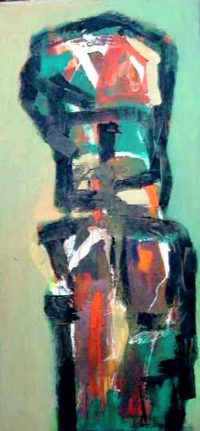 Ramon Menocal. Morfología del yo, #2. Mixed media canvas. 30 x 10. 2003