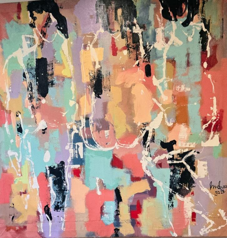 Ramon Menocal. Naturaleza humana #2. 70”x70”. Acrylic canvas.2024