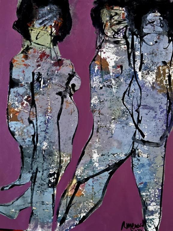 Ramon Menocal. Naturaleza humana #5. 28”x32”. Mixed media paper. 2025