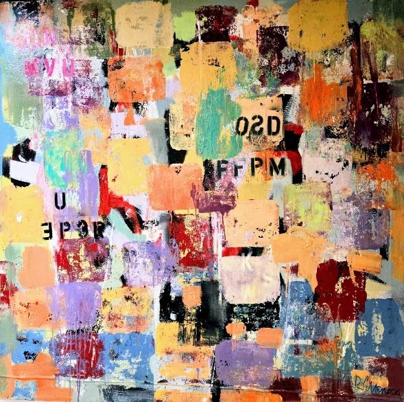 Ramon Menocal. Colorful field #2. 70”x70”. Acrylic/canvas. 2024
