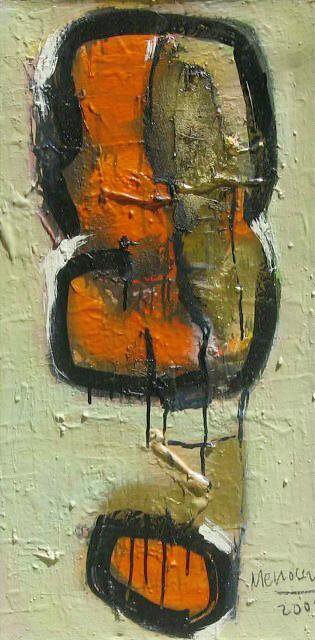 Ramon Menocal. Puro cubano # 2. Mixed media acrylic canvas. 27 x 16. 2005