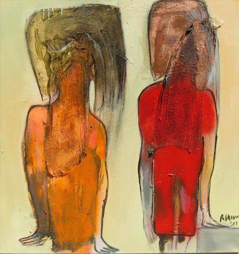 Ramon Menocal. Cuba: urdimbre primaria. Mixed media acrylic canvas. 44 x 44. 2005