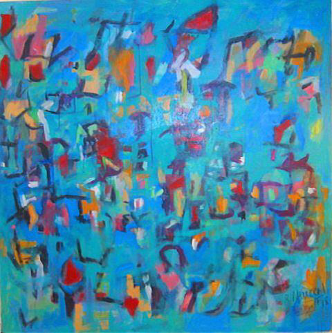 Ramon Menocal. Transculturación # 2. Acrylic canvas. 60 x 48. 1998