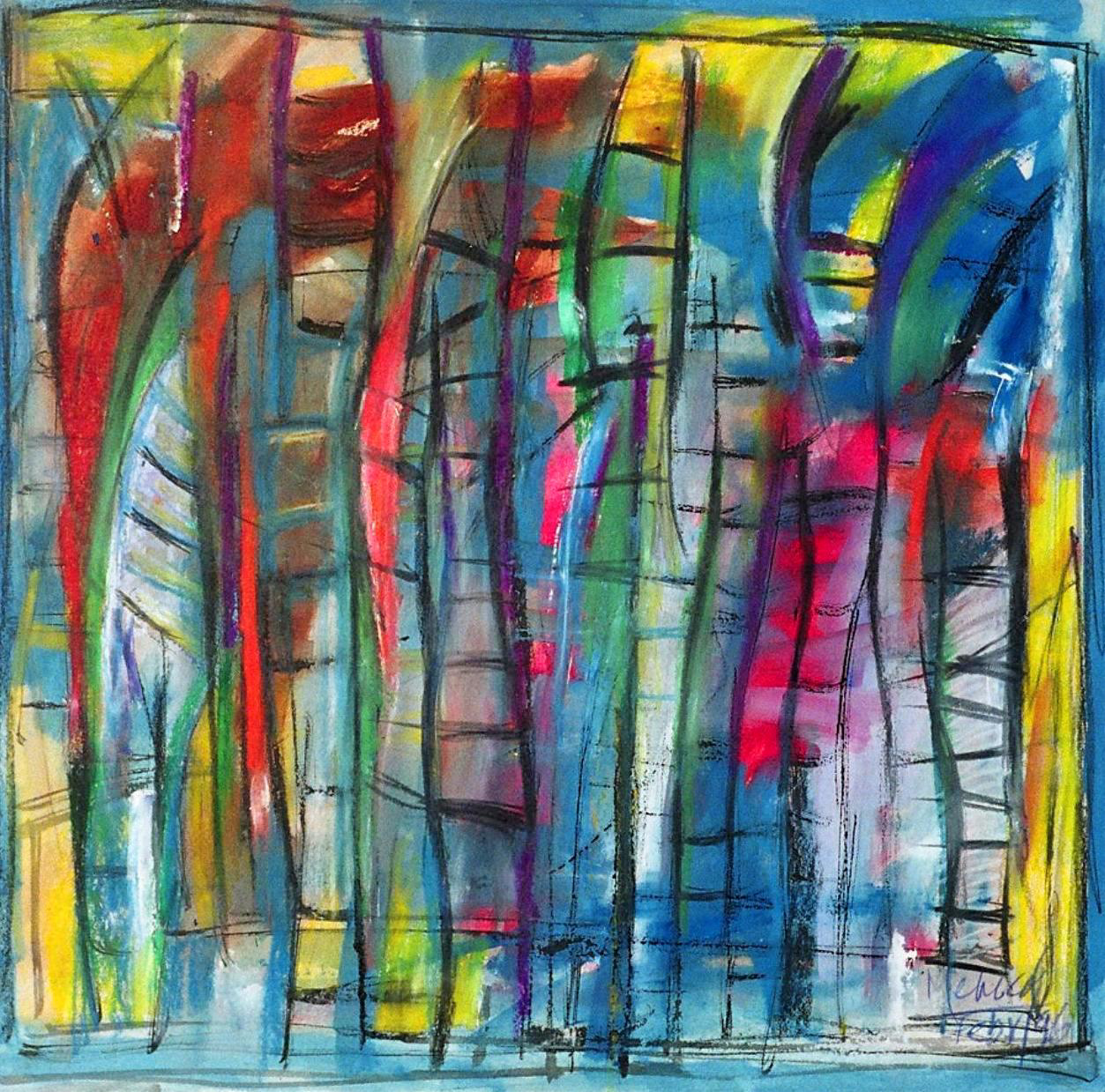 Ramon Menocal, Cañaveral #1. Mixed media paper. 25” x 27”. 1995