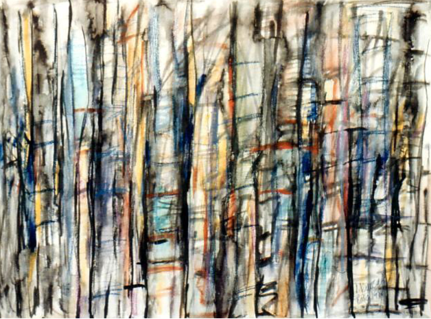 Ramon Menocal, Cañaveral #3. Mixed media paper. 25.09” x 27”. 1995