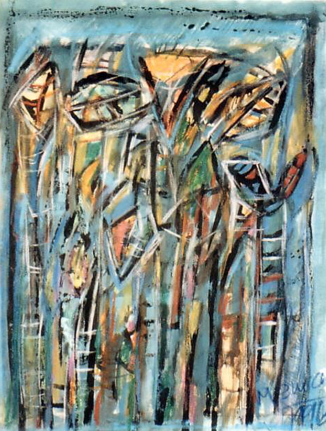 Ramon Menocal, Cañaveral #5. Mixed media paper. 21.05” x 19.06”. 1996