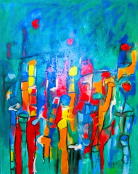 Ramon Menocal, Growth, Acrylic canvas. 60” x 48”. 1997