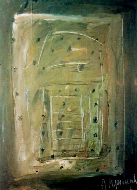 Ramon Menocal. Homenaje a la Habana #5. Mixed media board. 28 x24. 1994