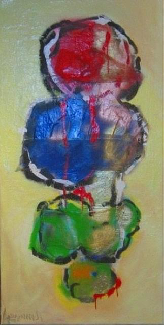 Ramon Menocal, Inner worlds #2. Mixed media canvas. 63.05” x 33”. 2005