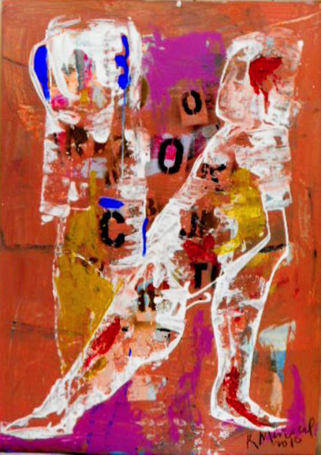 Ramon Menocal, Two body series, #1. Mixed media board. 30.5” x 27.05’’. 2010