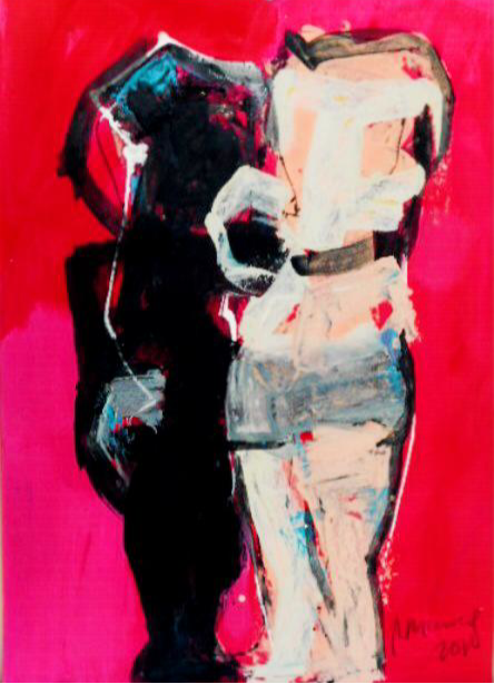 Ramon Menocal, Two body series, #2. Mixed media board. 38.5” x 27.05’’. 2010