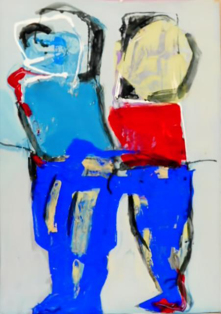 Ramon Menocal, Two body series, #3. Mixed media board. 38.5” x 27.05’’. 2010