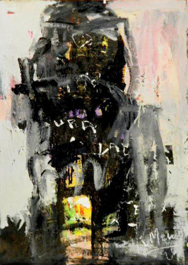 Ramon Menocal, Two body series, #8. Mixed media board. 38.5” x 27.05’’. 2010