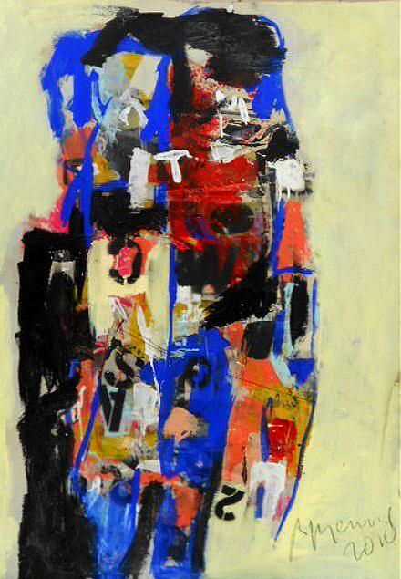 Ramon Menocal, Two body series, #9. Mixed media board. 38.5” x 27.05’’. 2010